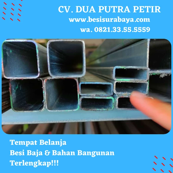 Pipa Besi Pipa Kotak Pipa Holo Pipa Hollow Galvanis 39x59 Tebal 0.9mm